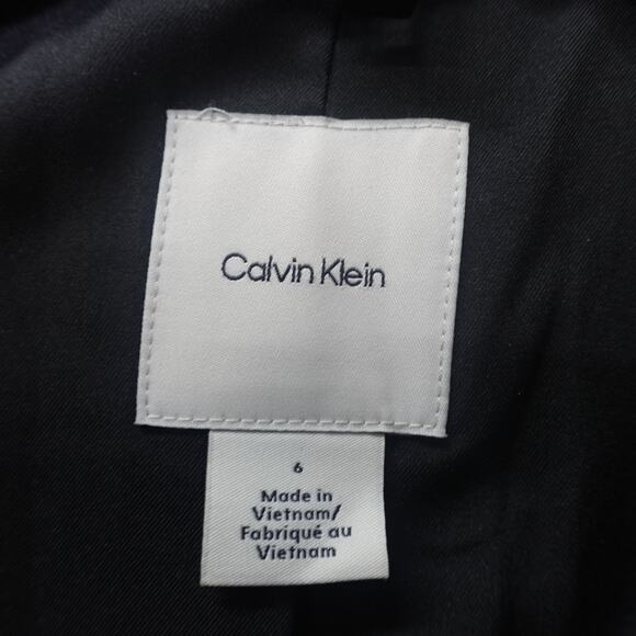 Calvin Klein Refined Stretch Cinched Blazer Women's Black Beauty - Size 6 - Picture 9 of 11